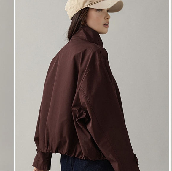 NWT Commense Burgundy Trench Coat - Picture 5 of 12